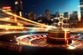 high contrast image of casino roulette in motion Royalty Free Stock Photo