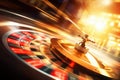 high contrast image of casino roulette in motion Royalty Free Stock Photo