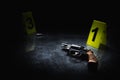 High contrast image of a crime scene Royalty Free Stock Photo