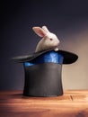 High contrast image of magician hat on a stage Royalty Free Stock Photo