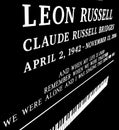 High Contrast Image of Memorial Tombstone of Rock Star Leon Russell