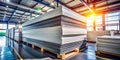 High Contrast Offset Printing Paper Stack in Industrial Setting A Macro View of Printing Materials