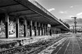 High contrast photography of the abandoned platforms at the train station