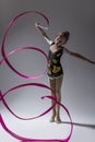 High Contrast Portrait of Caucasian Female Rhythmic Gymnast