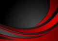 High contrast red black abstract tech corporate wavy background Royalty Free Stock Photo