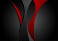 High contrast red black abstract tech corporate wavy background Royalty Free Stock Photo