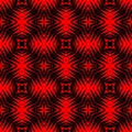 High contrasting modern regular seamless patterns in black and vivid red