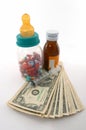 High cost of medical bills for children Royalty Free Stock Photo