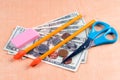 High cost of school supplies Royalty Free Stock Photo