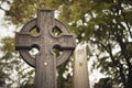 High Cross of the scriptures and cathedral GLASNEVIN CEMETERY . DUBLIN. IRELAND Royalty Free Stock Photo