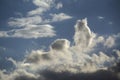 High cumulus over the blue sky.