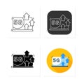 5g internet connection icons set Royalty Free Stock Photo