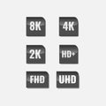 High Definition display resolution icon standard