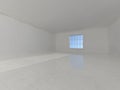 High definition empty white room. 3D Royalty Free Stock Photo