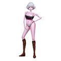 High Definition Illustration: Beautiful Girl with White Hair with Fewer Clothes 3.