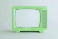 High Definition Image of Green Retro Tv Isolated on White Background Royalty Free Stock Photo