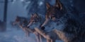 A High-Definition Image of a Wolf Pack in the Wilderness Wallpaper Background for Nature, Wildlife, or Adventure Concept Projects Royalty Free Stock Photo