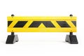 High Definition Image of Yellow and Black Traffic Barricade Isolated on White Background Royalty Free Stock Photo
