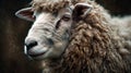 A high-definition photograph of an adorable sheep. Generative AI