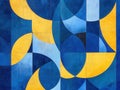 high definition picture of Blue and yellow geometric shapes background Royalty Free Stock Photo