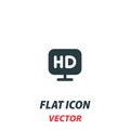 high definition television HDTV icon in a flat style. Vector illustration pictogram on white background. Isolated symbol suitable Royalty Free Stock Photo