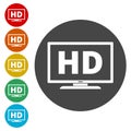 High definition television symbol, HDTV icons set Royalty Free Stock Photo