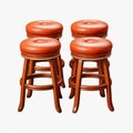 High Definition White Background Bar Stools Cushions Isolated Design Royalty Free Stock Photo