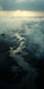 High-definition Wide Shot Of Marsh Surrounded By Smoke Royalty Free Stock Photo