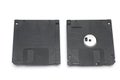 high density floppy disks front backside white