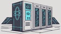 High-Density Server Racks in a Data Center, vector design Generative AI Royalty Free Stock Photo