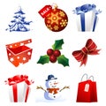 High detail christmas icons Royalty Free Stock Photo