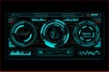 Hand crafted but AI inspired futuristic red HUD interface on black background Royalty Free Stock Photo