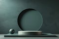 High Detail Image of Podium in Abstract Poster for Placing Products,3D Rendering Royalty Free Stock Photo
