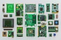 high detail image of Various panelised RF PCBs isolated on the white background Royalty Free Stock Photo