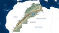 High-Detail Map of Morocco Illustration Royalty Free Stock Photo