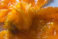 High detail of a persimmon peel