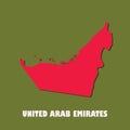 A high detailed colorful United Arab Emirates map