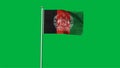 High detailed flag of Afghanistan. National Afghanistan flag. Green background. 3D illustration