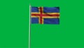 High detailed flag of Aland. National Aland flag. 3D illustration