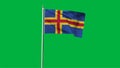 High detailed flag of Aland. National Aland flag. 3D illustration