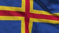 High detailed flag of Aland. National Aland flag. 3D illustration