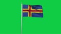 High detailed flag of Aland. National Aland flag. 3D Render