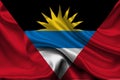 High detailed flag of Antigua and Barbuda. National Antigua and Barbuda flag. North America. 3D illustration Royalty Free Stock Photo