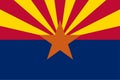 High detailed flag of Arizona. Arizona state flag, National Arizona flag. Flag of state Arizona. USA. America Royalty Free Stock Photo