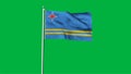 High detailed flag of Aruba. National Aruba flag. South America. 3D illustration