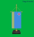 High detailed flag of Aruba. National Aruba flag. South America. 3D illustration