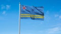 High detailed flag of Aruba. National Aruba flag. South America. 3D illustration