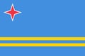 High detailed flag of Aruba. National Aruba flag. South America. 3D illustration