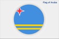 High detailed flag of Aruba. National Aruba flag. South America. 3D illustration