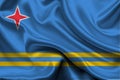 High detailed flag of Aruba. National Aruba flag. South America. 3D illustration